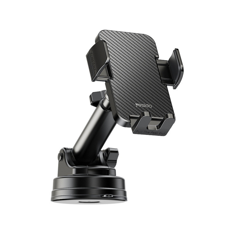 Yesido C173 Suction Cup Type Telescopic Rod Car Phone Holder (Black)