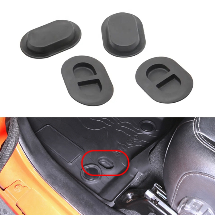 For Jeep Wrangler JL 20182020 4 in 1 Car Floor Mat Drain Hole Rubber Plug