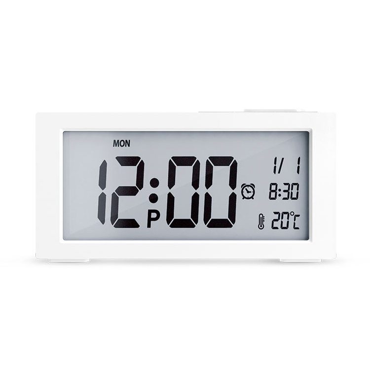 Reloj despertador con espejo Digital, relojes electrónicos con espejo LED  multifuncional para mesa de oficina, dormitorio, luz blanca de concha  blanca
