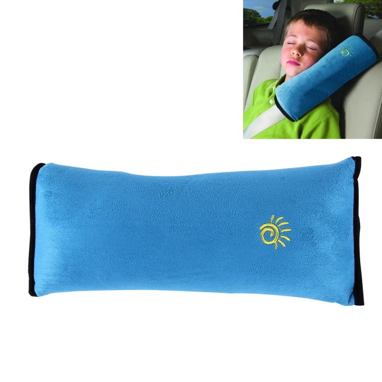 2 PCS Kinder Baby Sicherheitsgurt Weiche Kopfstütze Nackenstütze Kissen  Schulterpolster für Autosicherheit Sicherheitsgurt (Blau)