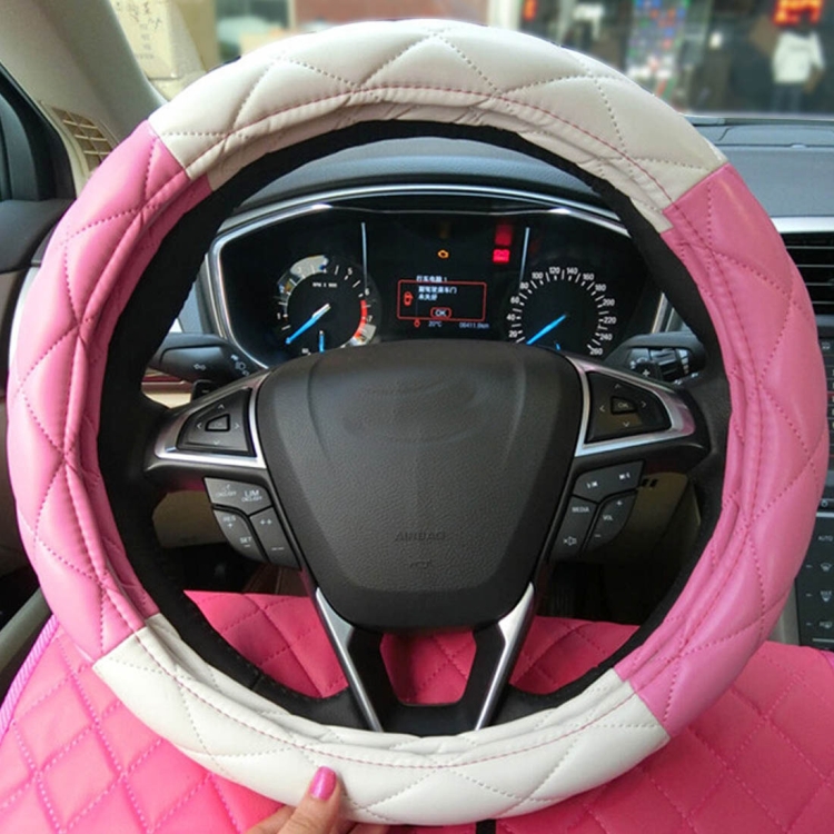 Il coprivolante per auto in pelle color rosa + bianco imposta Four Seasons  General