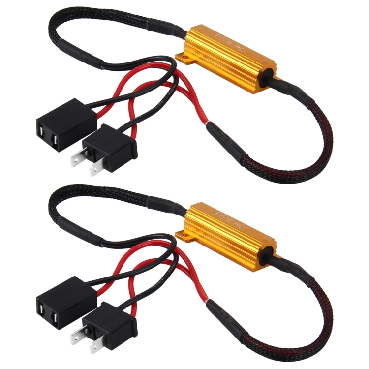 2PCS H7 50W Canbus LED Load Resistors Wiring Warning Canceller