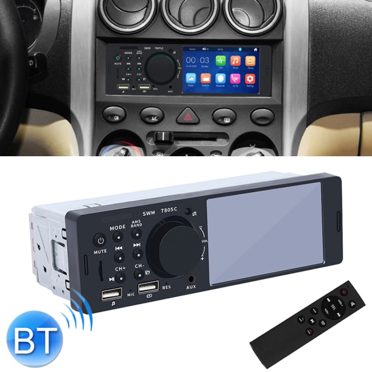 SWM-7805C 4,1-Zoll-Touchscreen Universal-Autoradio-Empfänger MP5-Player,  unterstützt FM-, Bluetooth- und TF