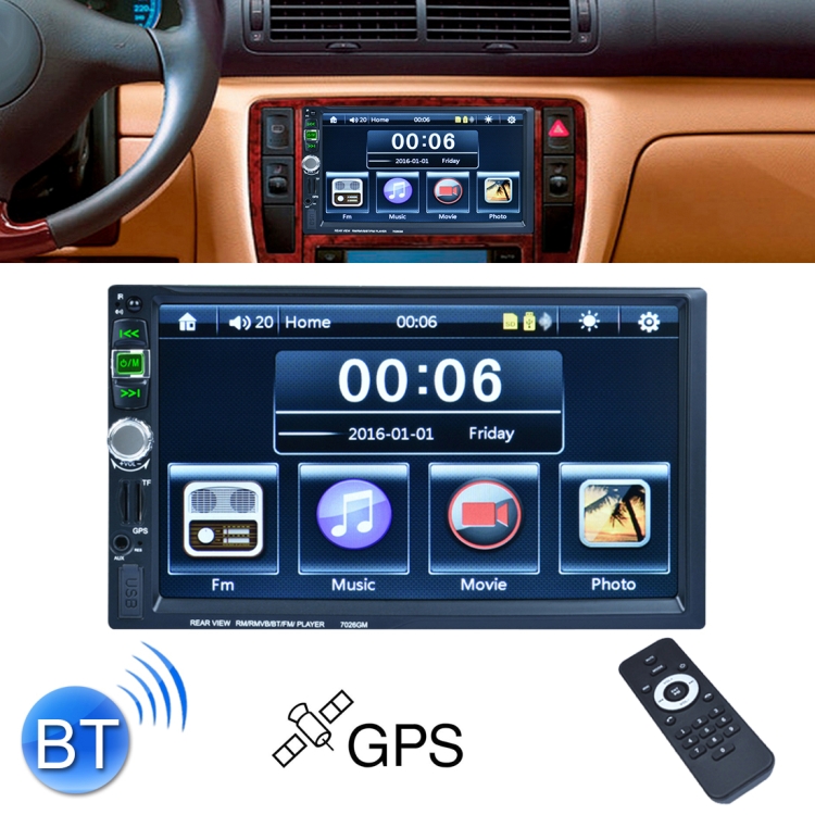7 pouces HD écran tactile 2 Din Universal Radio Lecteur DVD GPS