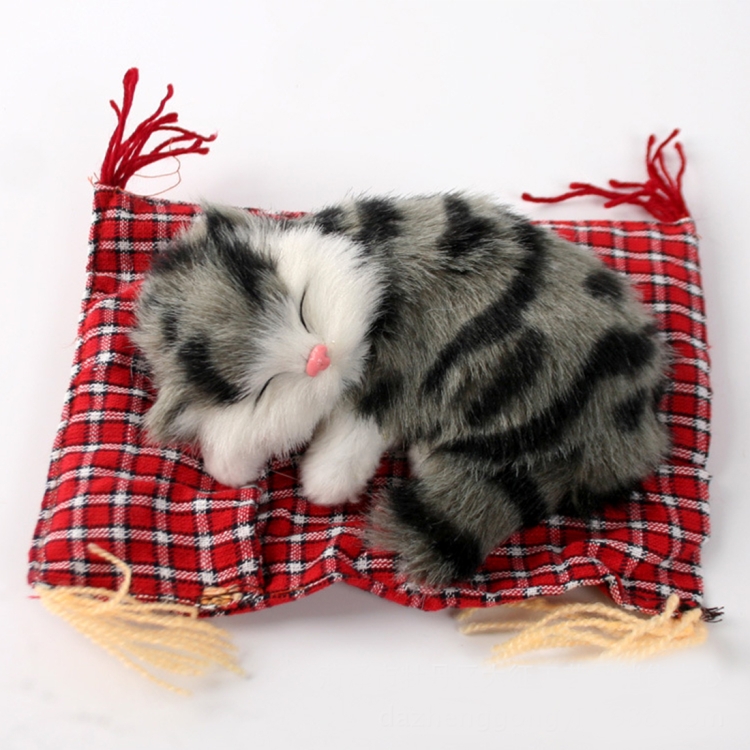 Lovely Simulation Animal Doll Plush Sleeping Cats Toy Cat Mat Doll  Decorations Stuffed Toys Car Decoration Crafts, Mat Size: 19*13cm, Cat  Size: 14*11cm
