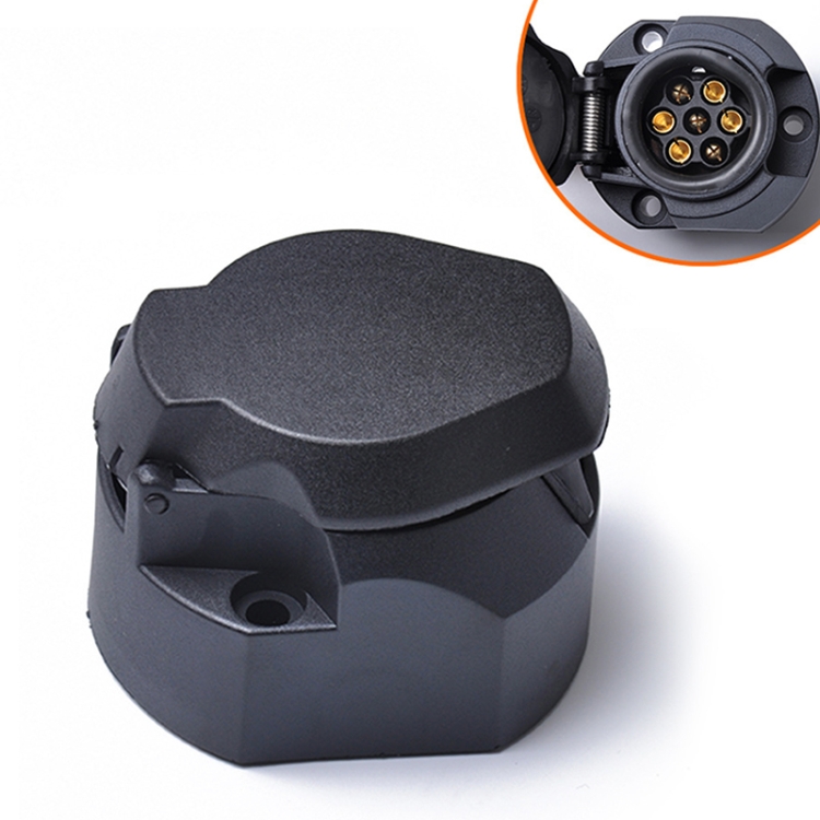 12V 7Pin Car Plug Socket Wiring Connector Adapter Car Plug Socket for Trailer / Truck / Bus, EU Plug