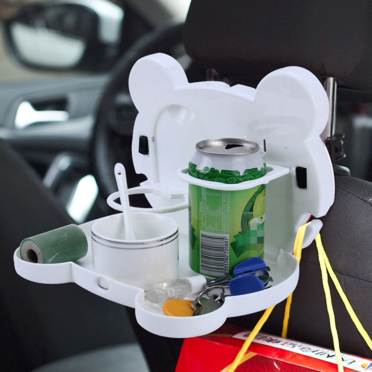 Cup Holder Phone Mount Headrest Tidy Car Back Seat Organizer Foldable Table  Tray