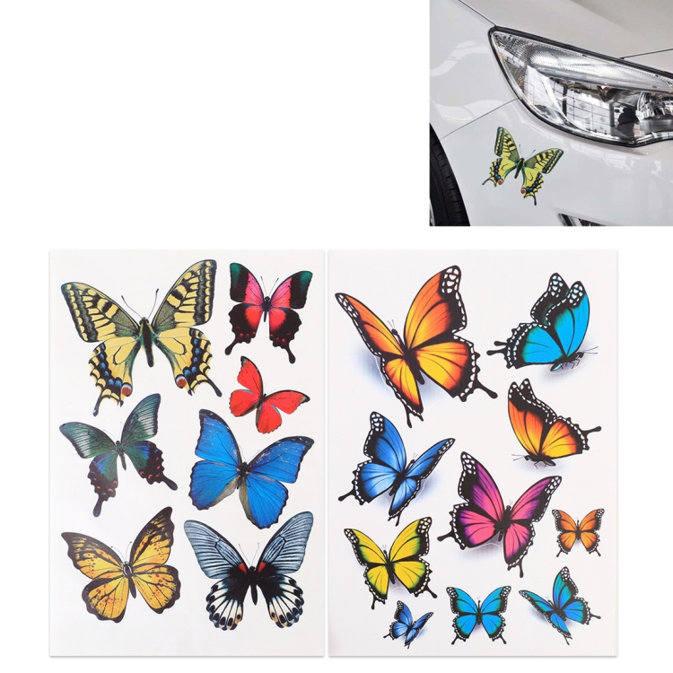 7 PCS Butterfly Shape Kunststoff Auto Free Sticker (Farbe)