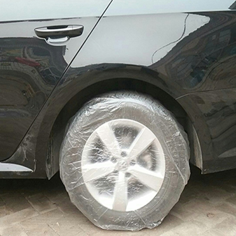 100 PCS Car Auto Universal PE Disposable Transparent Tire Wheel Cover Kit Spare Wheel Tire Tyre
