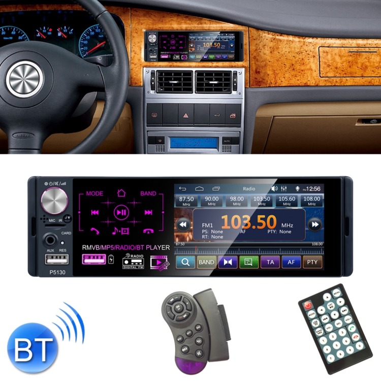 P5130 HD 1 Din 4.1 inch Car Radio Receiver MP5 Player, Support FM & AM 