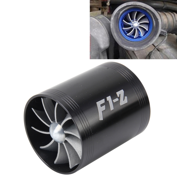 F1-Z Car Stainless Universal Supercharger Dual Double Turbine Air Intake  Fuel Saver Turbo Turboing Charger