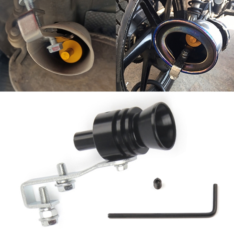 Universal Aluminum Turbo Sound Exhaust Muffler Pipe Whistle Car /  Motorcycle Simulator Whistler, Size: L, Outside Diameter: 30mm(Black)