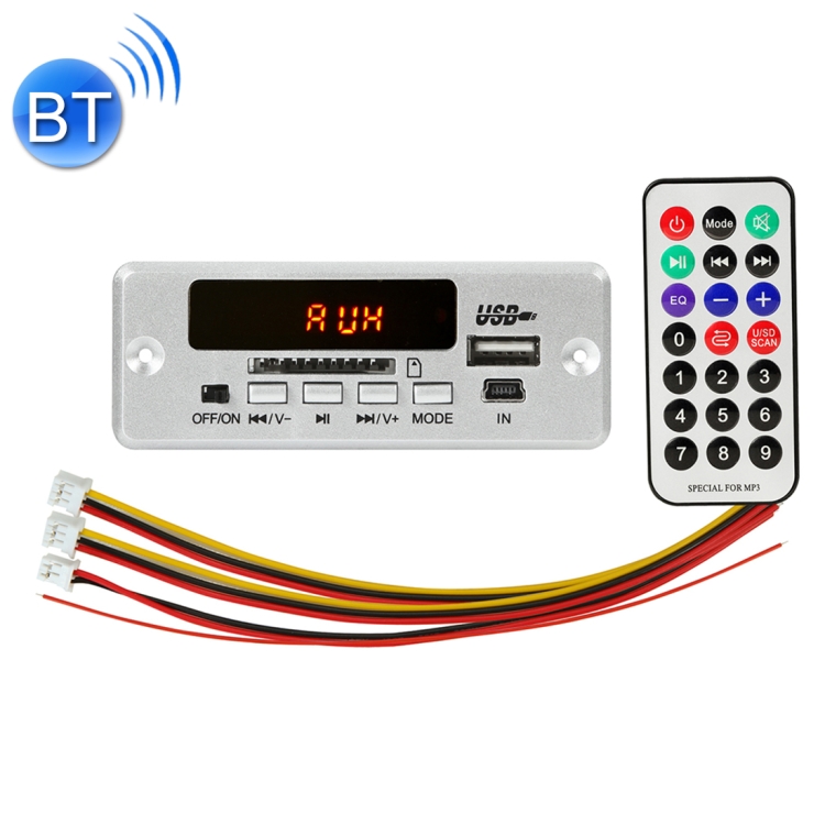 5v 12v MP3 Reproductor/RADIO/BLUETOOTH USB y SD-Con Control Remoto 