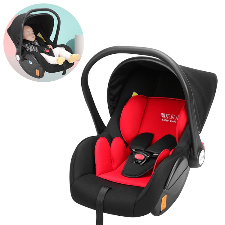 Car Newborn Safety Seat Portable Cradle For Baby Outing (black Red)