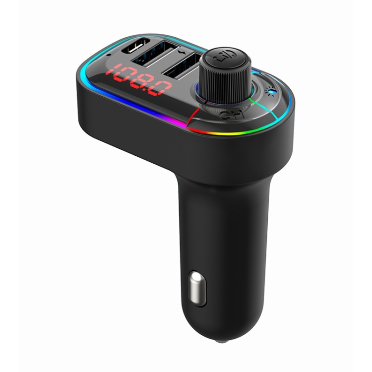 C12 Multifuncional CAR DUAL USB Cargador Bluetooth FM Transmisor con luz de  atmósfera