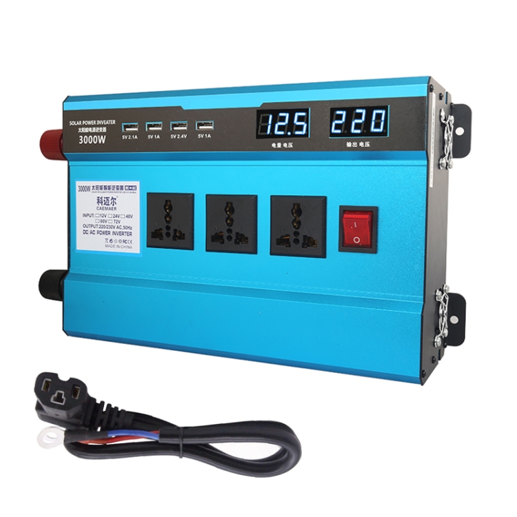  Car Power Inverter, 12V to 110V / 220V Converter, 3000W Power  Inverter Pure Sine, USB 2.1A Charging Ports, Charge Your Laptop Smart Phone  Tablet Consoles & More, Durable Aluminum Body 
