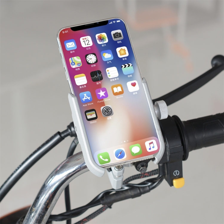 Support Smartphone Universel Moto Guidon Rotatif en Aluminium pour