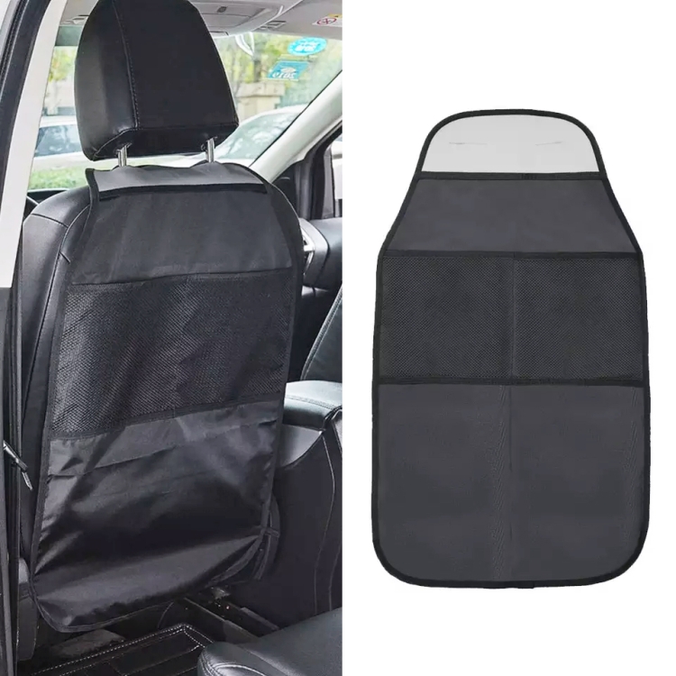 2pcs Car Rear Seat Protection Children Anti-kick Pad with Storage Bags Seat  Back Anti-dirty Pad