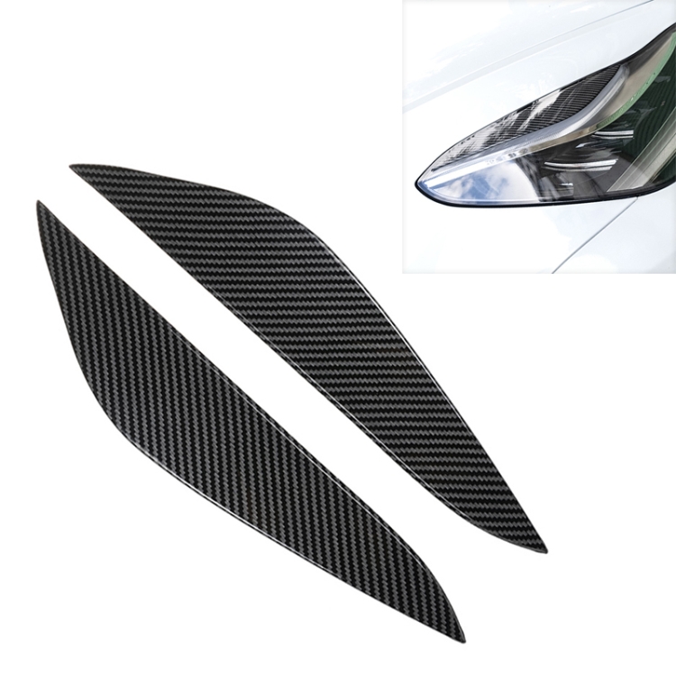 Auto Scheinwerfer Augenbraue für Tesla Model 3 (Carbon Fiber Black)