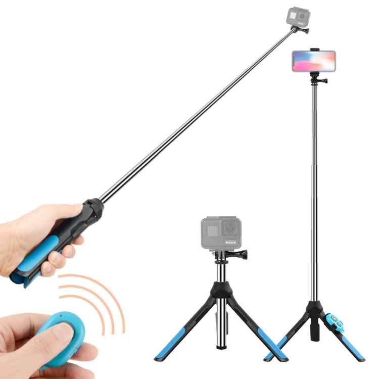 Vegen progressief argument Bluetooth Remote Control Integrated Tripod Selfie Stick for GoPro HERO9  Black / HERO8 Black /7 /6 /5 /5 Session /4 Session /4 /3+ /3 /2 /1, DJI  Osmo Action, Xiaoyi and Other Action Cameras / 4-6 inch Phones,  Size:19-93cm(Blue)