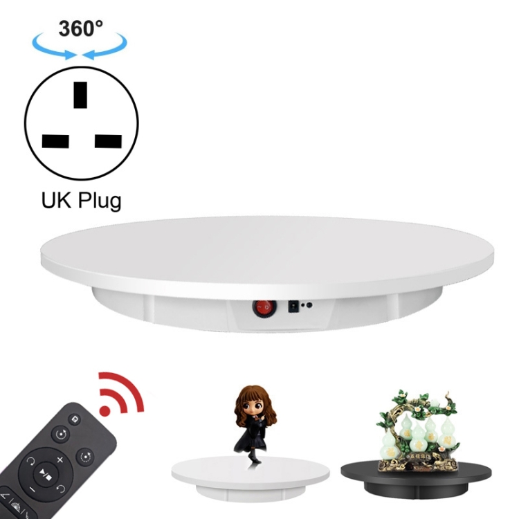 25cm Heavy Duty Loading 10KG 360° 3D Rotating Display Stand Turntable White UK 