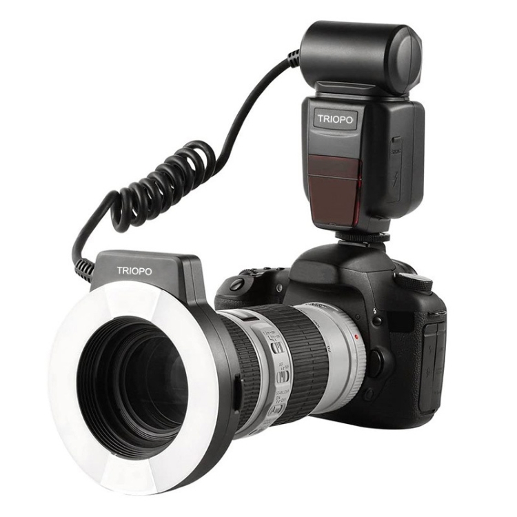 TRIOPO TR15EX Macro Ring TTL Flash Light with 6 Different Size Adapter