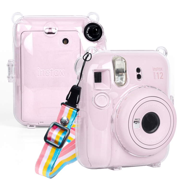 Bolsa para câmera FUJIFILM Instax mini 12 Crystal Hard Case com alça de  ombro (transparente)