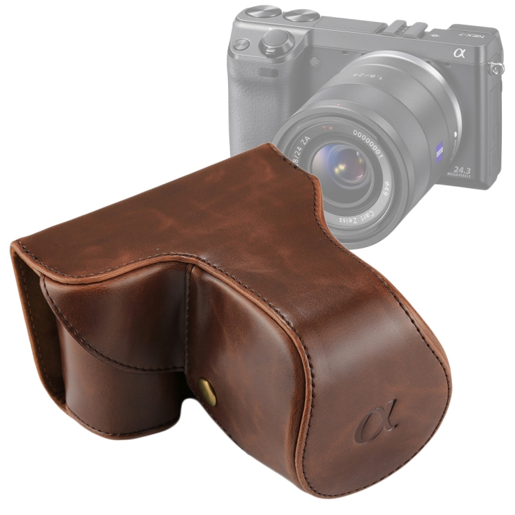 Funda De Cuero Pu Para C Mara De Cuerpo Completo Con Correa Para Sony Nex F Lente De