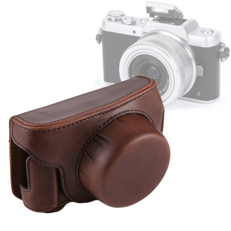Étui En Cuir PU Pour Panasonic Lumix GF9/GF8/GF7/GX850 - Protection Complète Avec Chiffon - Accès Aux Ports
