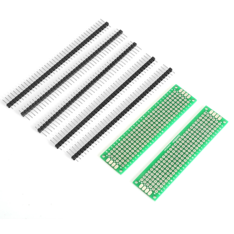 7 in 1 20 x 80mm Double Sided Printed Circuit Board with 40 Pin Header