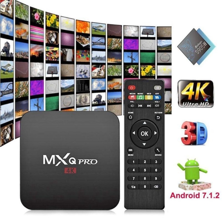 Android 10.0 TV Box Qpro Quad Core HD 4K Media Stream Player Mini PC 2.4G