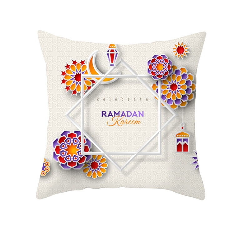 Taie d'oreiller Housse de coussin pour canapé musulman Ramadan Iftar  Décorations pour la maison, sans noyau d'oreiller, taille: 45x45cm (13)