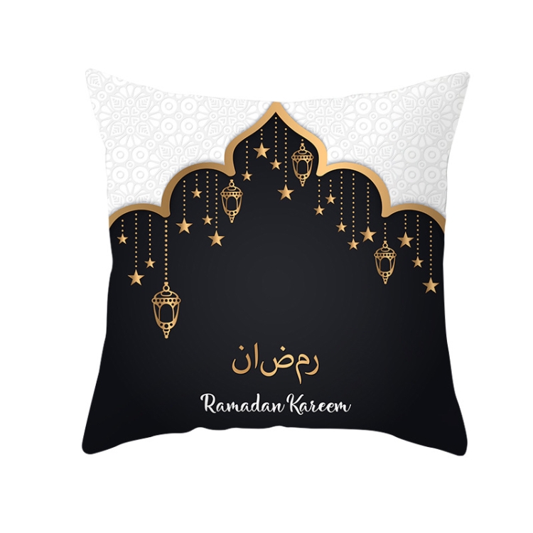 Taie d'oreiller Housse de coussin pour canapé Musulman Ramadan Iftar  Décorations pour la maison, sans noyau d'oreiller, taille: 45x45cm (23)