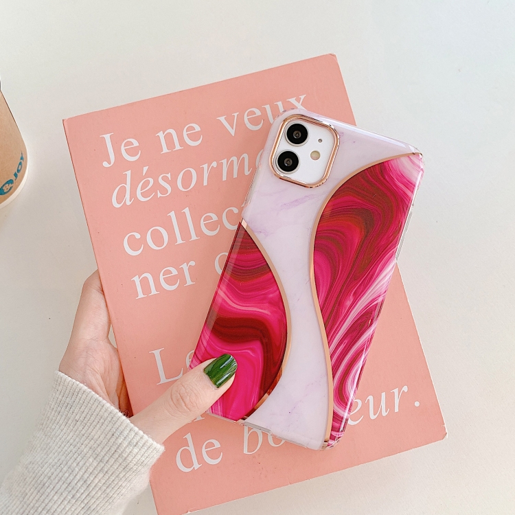 For iPhone 12 Pro Max Gold Rimmed Line Pattern Plating Doublelayer PC