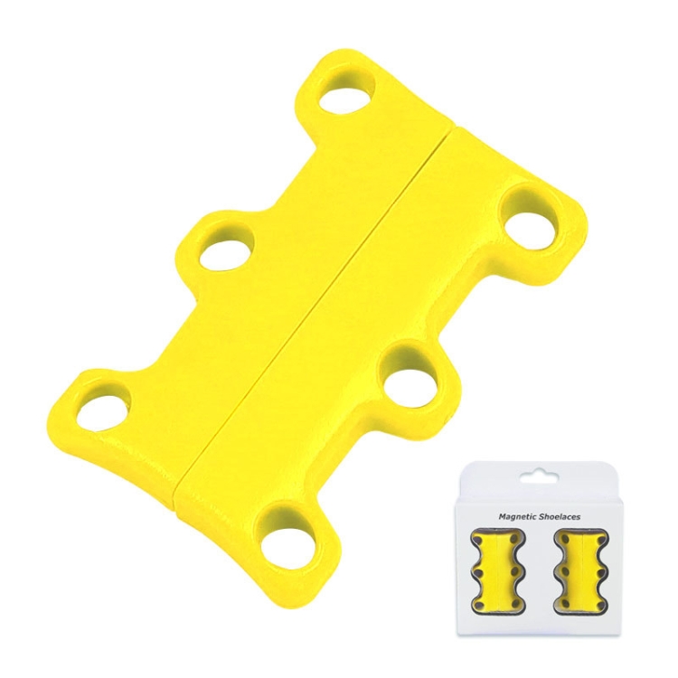 Magnetic Shoelace Buckle Non Binding Shoe Lace Accessories Size S Below 230mm Yellow