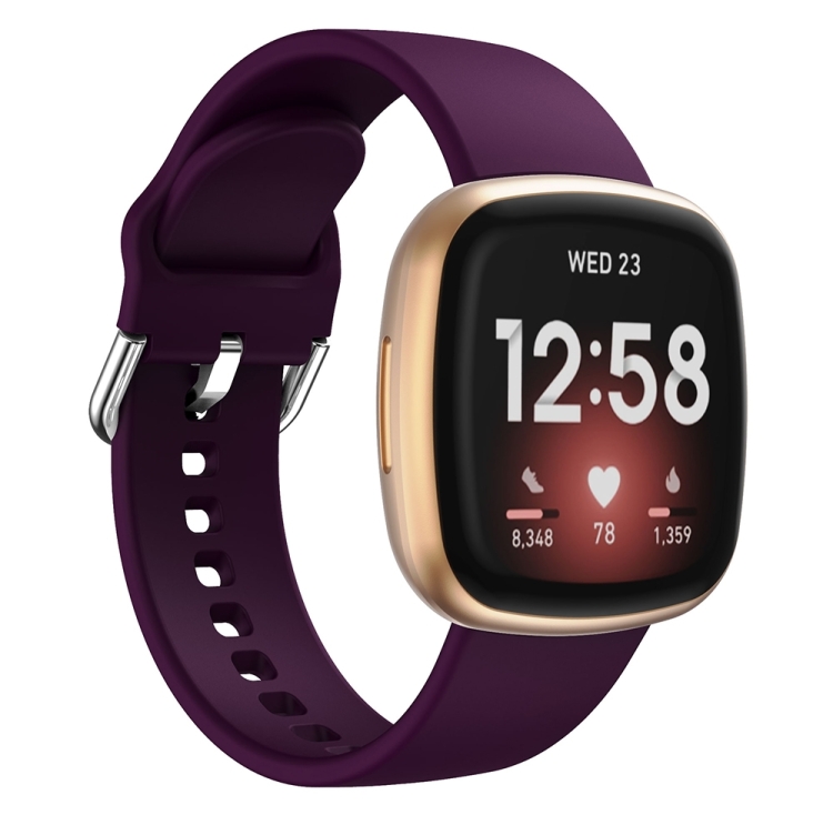 For Fitbit Versa 3 Silicone Watch Band(Purple)