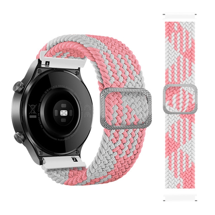 Para Huami Amazfit Bip U Pro correa de reloj de elasticidad trenzada de  nailon ajustable (rosa