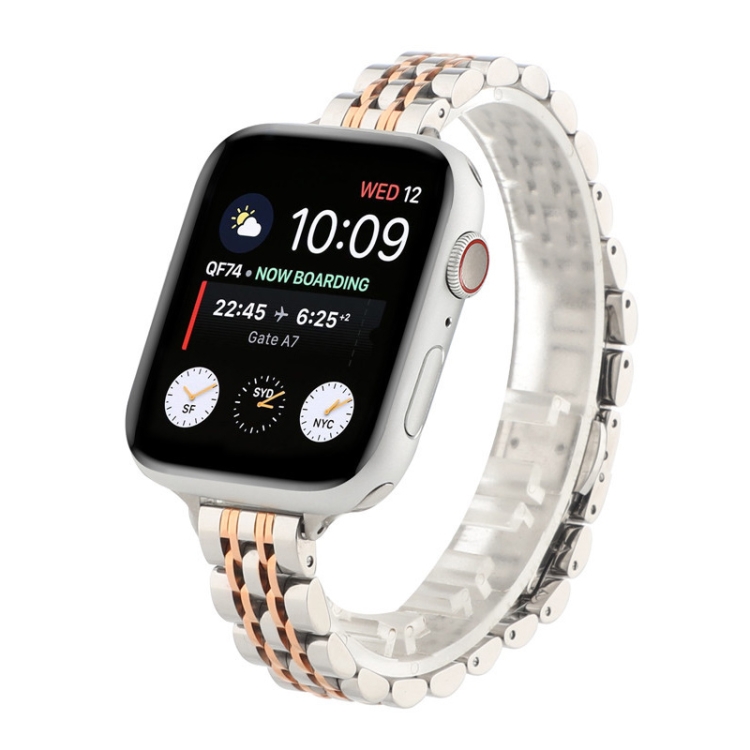 Small Waist Seven Beads Stainless Steel Strap Watch Band For Apple Watch Ultra 49mm Watch Ultra 2