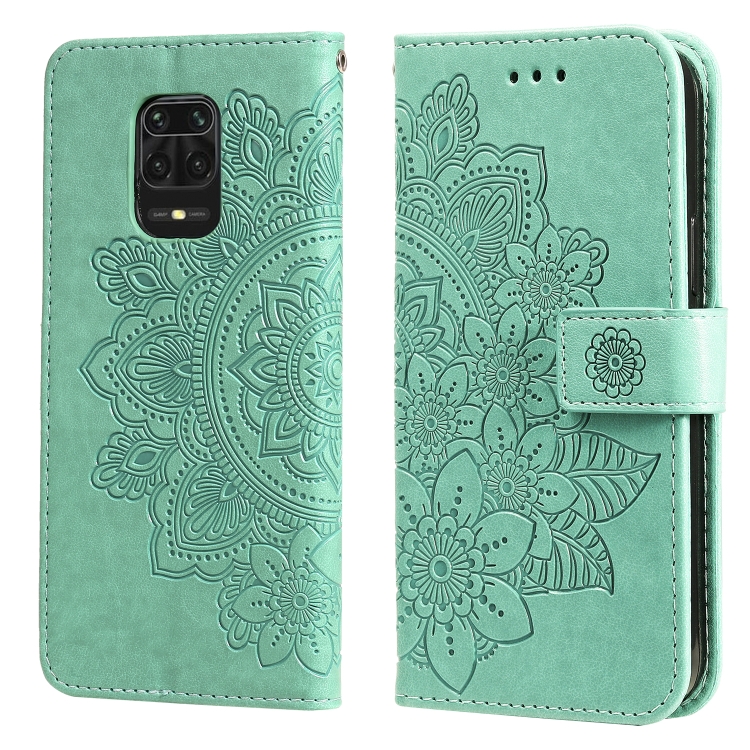 Funda de Cuero Cartera con Soporte Flores Carcasa para Xiaomi Poco F3 5G  Azul