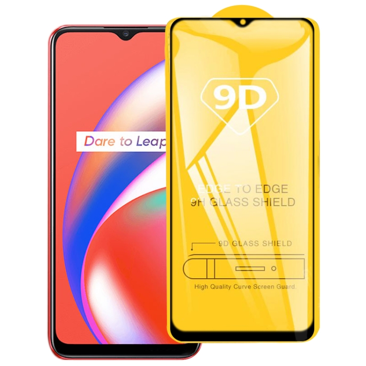 Para Oppo Realme C12 9d Cola Completa Full Filme De Vidro Temperado