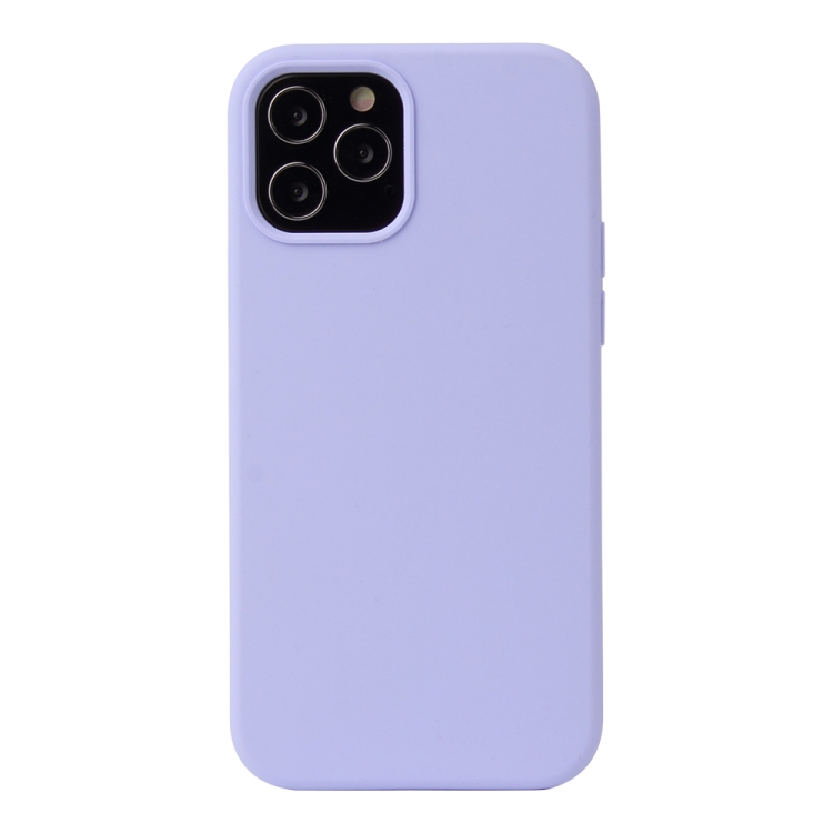 Solid Color Liquid Silicone Shockproof Protective Case For Iphone 13 Pro Max Light Purple