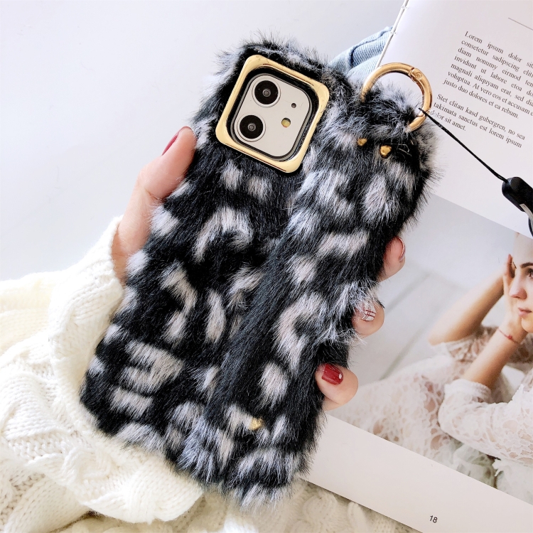 For iPhone 11 Plush Phone Protect Case with Wrist Strap Sling