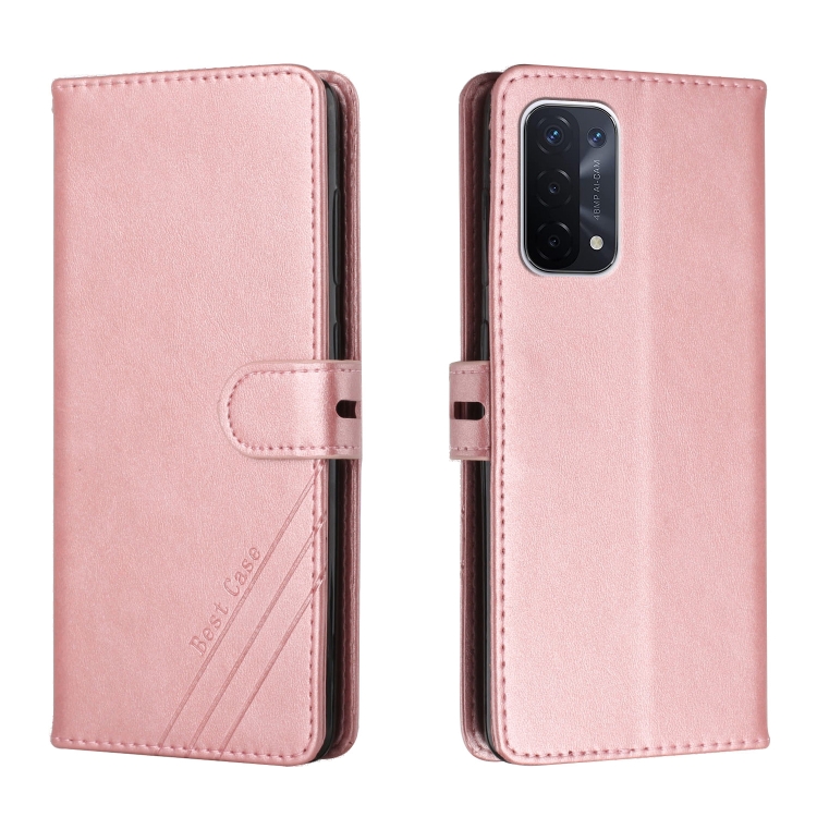 Betterfon Custodia Portafoglio Per Oppo A54 5G / A74 5G | Con Leggio E Slot Carte | Protezione In Pelle PU Rosa