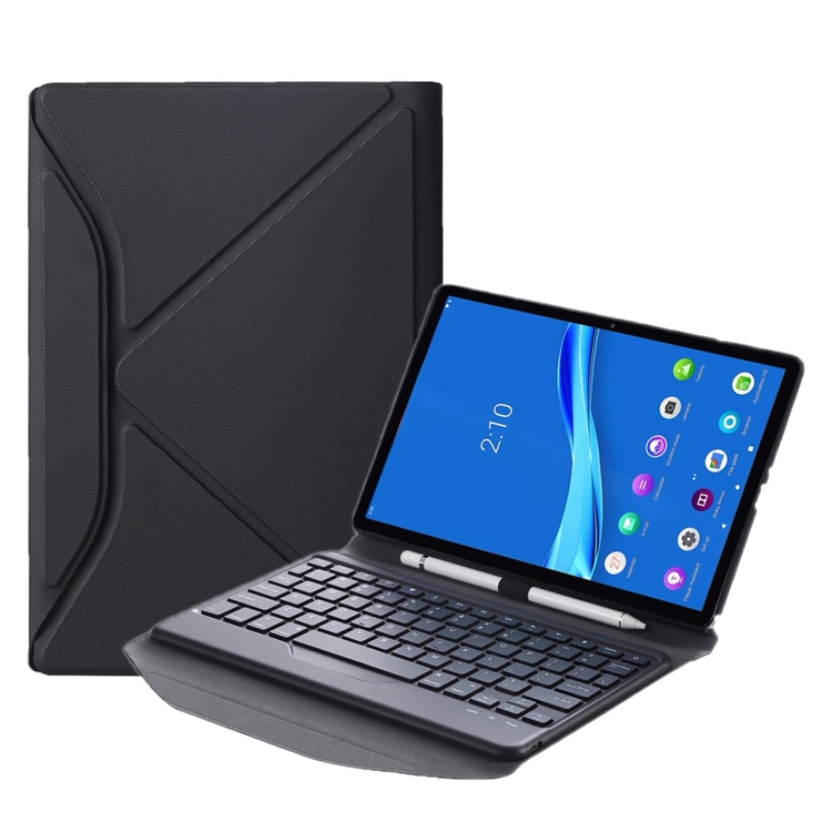 BM10 Diamond Texture Detachable Bluetooth Keyboard Leather Tablet