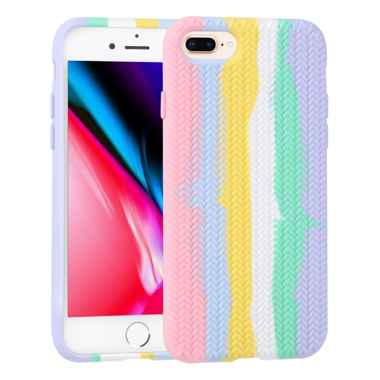 iPhone 7 Plus Rainbow Silicone Case, Multi - Color