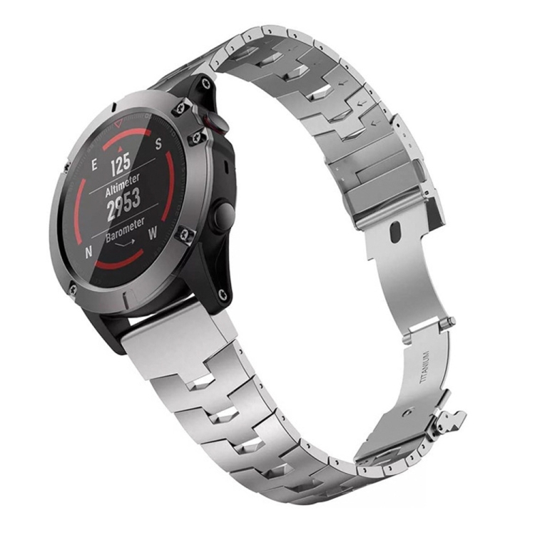 Kriger Eksklusiv pension For Garmin Fenix 6 22mm Titanium Alloy Quick Release Watch Band(Silver)