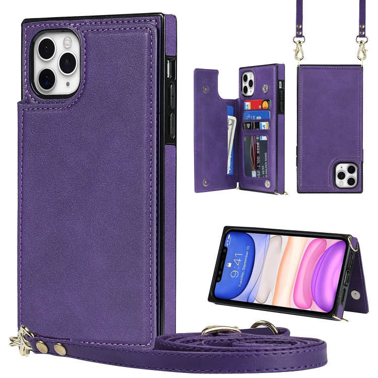 สำหรับ iPhone 12 Pro Max Crossbody Square Double Buckle Flip Card Bag