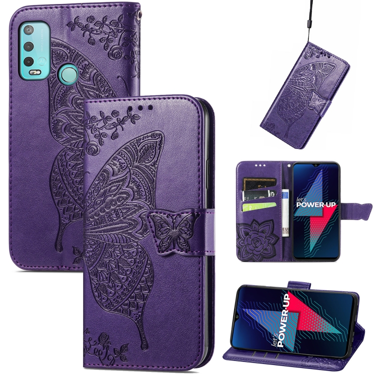 For Wiko Power U30 Butterfly Love Flowers Embossed Horizontal Flip ...