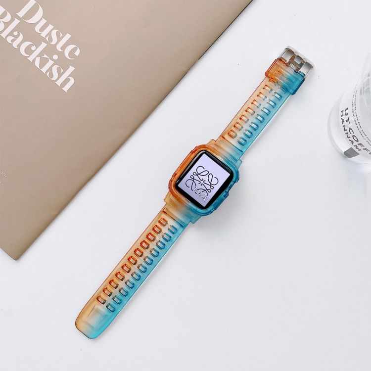 Jelly Gradient Transparent TPU Strap Watch Band For Apple Watch