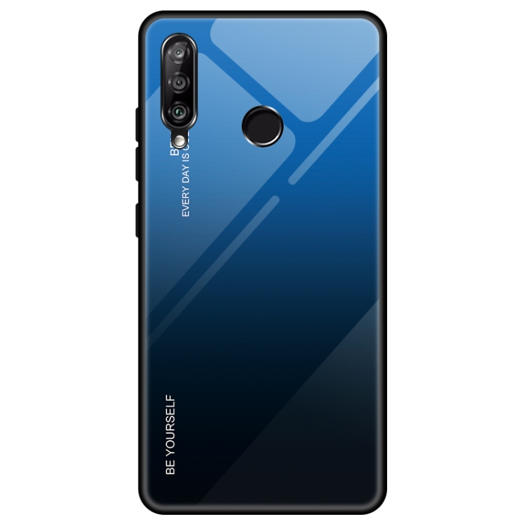 For Huawei Enjoy 9s Honor 10i Honor 20i P Smart 2019 Gradient Color Glass Case Blue